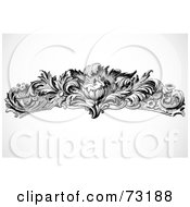 Royalty Free RF Clipart Illustration Of A Black And White Floral Cupid Border Design Element by BestVector