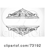 Royalty Free RF Clipart Illustration Of A Black And White Blank Wood Text Box by BestVector