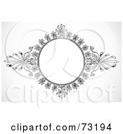 Royalty Free RF Clipart Illustration Of A Black And White Intricate Floral Circular Frame