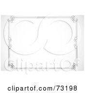 Poster, Art Print Of Black And White Thin Border Frame With Swirly Corners - Version 4