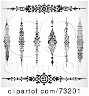 Royalty Free RF Clipart Illustration Of A Digital Collage Of Black And White Border Design Elements Version 1