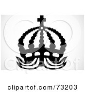 Poster, Art Print Of Black And White Beaded Crown With A Cross