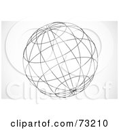 Poster, Art Print Of Black And White 3d Wire Sphere