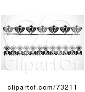 Royalty Free RF Clipart Illustration Of A Digital Collage Of Black And White Flower And Bird Border Design Elements Version 1