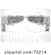 Poster, Art Print Of Black And White Floral Border Design Element - Version 2