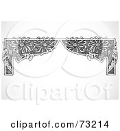 Royalty Free RF Clipart Illustration Of A Black And White Floral Border Design Element Version 2