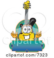 Poster, Art Print Of Clipart Picture Of A Guitar Mascot Cartoon Character