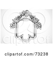 Royalty Free RF Clipart Illustration Of A Black And White Classic Styled Frame With Roses