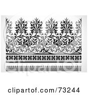 Poster, Art Print Of Digital Collage Of Black And White Floral Border Design Elements - Version 1
