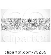 Poster, Art Print Of Black And White Floral Border Design Element - Version 1