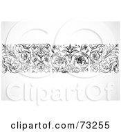 Royalty Free RF Clipart Illustration Of A Black And White Floral Border Design Element Version 1