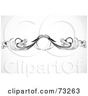 Poster, Art Print Of Black And White Floral Border Design Element - Version 9