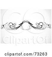 Royalty Free RF Clipart Illustration Of A Black And White Floral Border Design Element Version 9