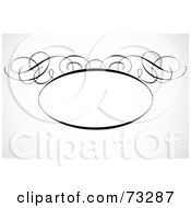 Royalty Free RF Clipart Illustration Of A Black And White Blank Swirly Text Box Or Frame Version 8
