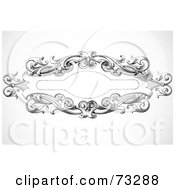 Royalty Free RF Clipart Illustration Of A Black And White Blank Text Box Border Version 17