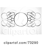 Royalty Free RF Clipart Illustration Of A Black And White Blank Swirly Text Box Or Frame Version 1