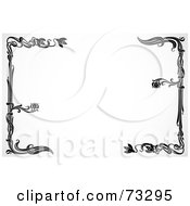 Royalty Free RF Clipart Illustration Of A Black And White Floral Border Or Frame Version 4