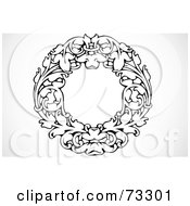 Royalty Free RF Clipart Illustration Of A Black And White Blank Text Box Border Version 10