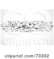 Poster, Art Print Of Black And White Floral Border Design Element - Version 11