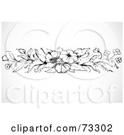 Royalty Free RF Clipart Illustration Of A Black And White Floral Border Design Element Version 11