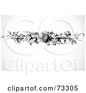 Poster, Art Print Of Black And White Floral Border Design Element - Version 5