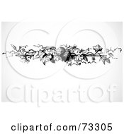 Royalty Free RF Clipart Illustration Of A Black And White Floral Border Design Element Version 5