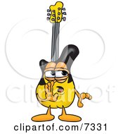 Guitar Mascot Cartoon Character Whispering And Gossiping