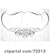 Royalty Free RF Clipart Illustration Of A Black And White Blank Swirly Text Box Or Frame Version 5