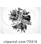Poster, Art Print Of Black And White Rose And Mixed Flower Bouquet