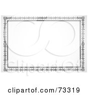 Royalty Free RF Clipart Illustration Of A Black And White Floral Border Or Frame Version 6