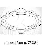 Royalty Free RF Clipart Illustration Of A Black And White Blank Swirly Text Box Or Frame Version 11