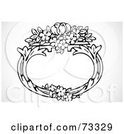 Royalty Free RF Clipart Illustration Of A Black And White Blank Text Box Border Version 14