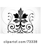 Royalty Free RF Clipart Illustration Of A Black Floral Element Silhouette