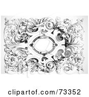 Royalty Free RF Clipart Illustration Of A Black And White Intricate Vine Design Element by BestVector