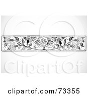 Poster, Art Print Of Black And White Floral Border Design Element - Version 8