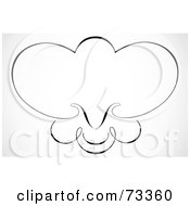 Royalty Free RF Clipart Illustration Of A Black And White Blank Swirly Text Box Or Frame Version 6