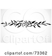Royalty Free RF Clipart Illustration Of A Black And White Floral Border Design Element Version 7