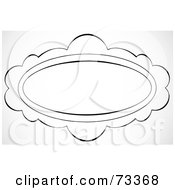 Royalty Free RF Clipart Illustration Of A Black And White Blank Swirly Text Box Or Frame Version 10