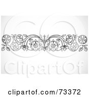 Royalty Free RF Clipart Illustration Of A Black And White Floral Border Design Element Version 10