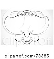 Royalty Free RF Clipart Illustration Of A Black And White Blank Swirly Text Box Or Frame Version 3