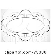 Royalty Free RF Clipart Illustration Of A Black And White Blank Swirly Text Box Or Frame Version 9