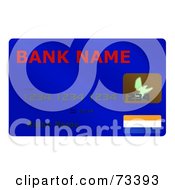 Royalty Free RF Clipart Illustration Of A Blue Credit Card With A Name