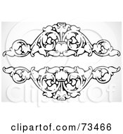 Royalty Free RF Clipart Illustration Of A Black And White Blank Text Box Border Version 19