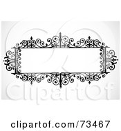 Black And White Blank Wrought Iron Text Box