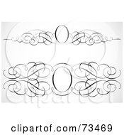 Royalty Free RF Clipart Illustration Of A Digital Collage Of Black And White Blank Swirly Text Boxes And Frames Version 3