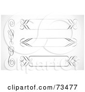 Royalty Free RF Clipart Illustration Of A Digital Collage Of Black And White Blank Swirly Text Boxes And Frames Version 6