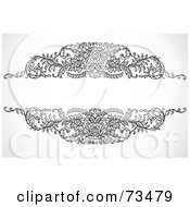 Royalty Free RF Clipart Illustration Of A Black And White Blank Text Box Border Version 22
