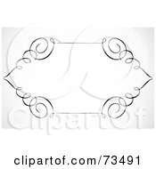 Poster, Art Print Of Black And White Swirly Border - Version 4