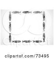Royalty Free RF Clipart Illustration Of A Black And White Fish Border Frame