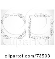 Royalty Free RF Clipart Illustration Of A Digital Collage Of Two Black And White Swirly Borders Version 2